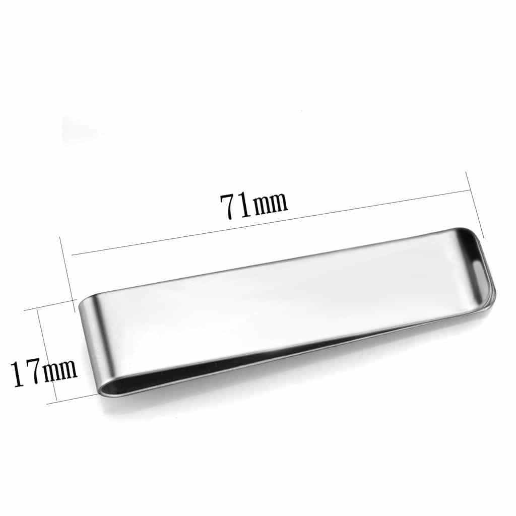 Stainless Steel Silver Polished Wide Money Clip view 3