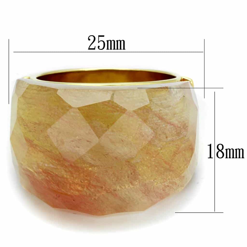 Brass Rose Gold Peach Shell Dome Cocktail Ring view 2