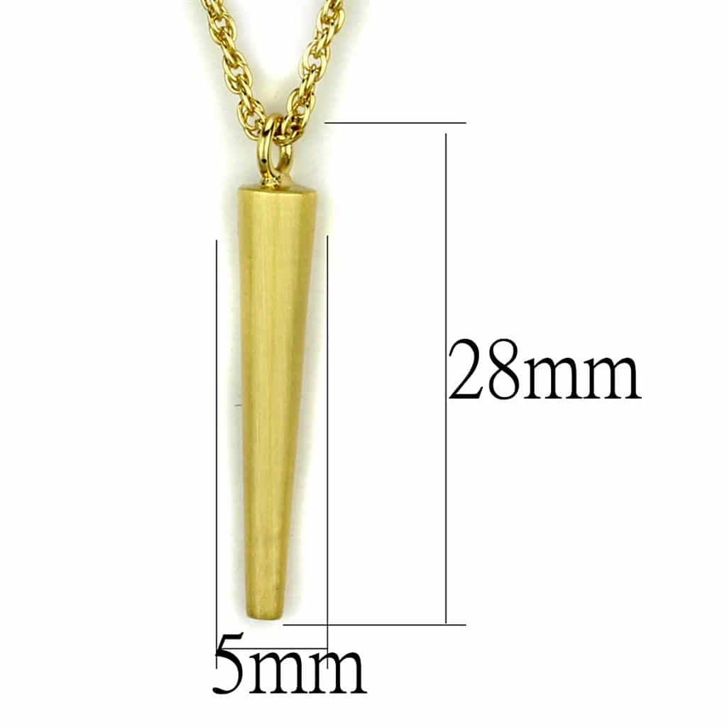 Brass Gold Bar Stick Pendant Necklace | The Stainless Jewelry view 2