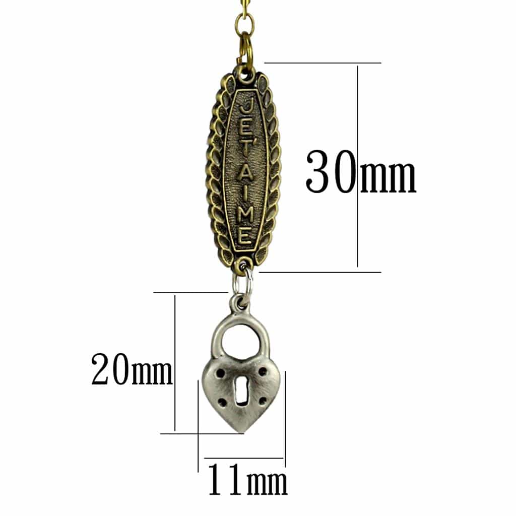 Brass Antique Gold Feather Skull Charm Pendant Necklace view 2