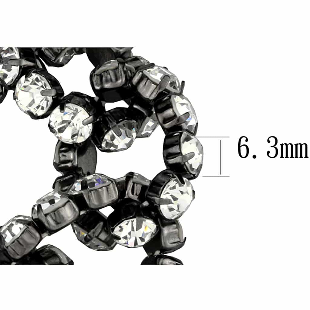 Brass Gunmetal Crystal Cup Chain Stretch Bracelet view 2