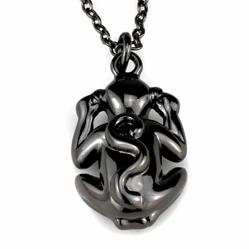 Brass Gunmetal Crystal Monkey Charm Pendant Necklace view 3