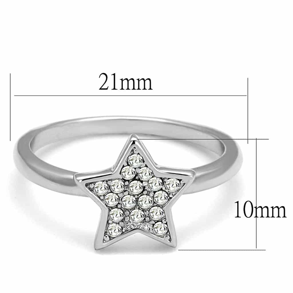 Brass Silver CZ Pave Star Ring | The Stainless Jewelry view 2
