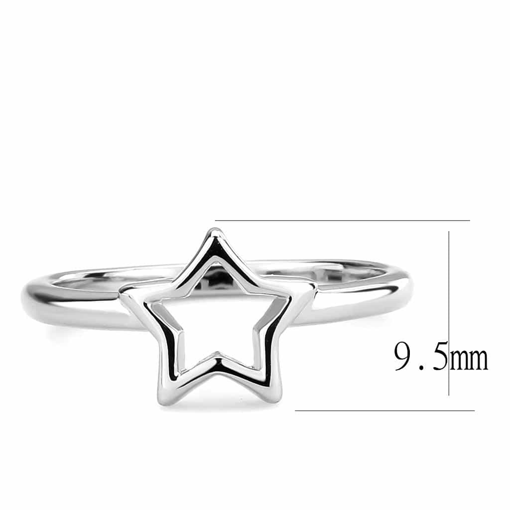 Brass Silver Open Star Outline Ring | The Stainless Jewelry view 2