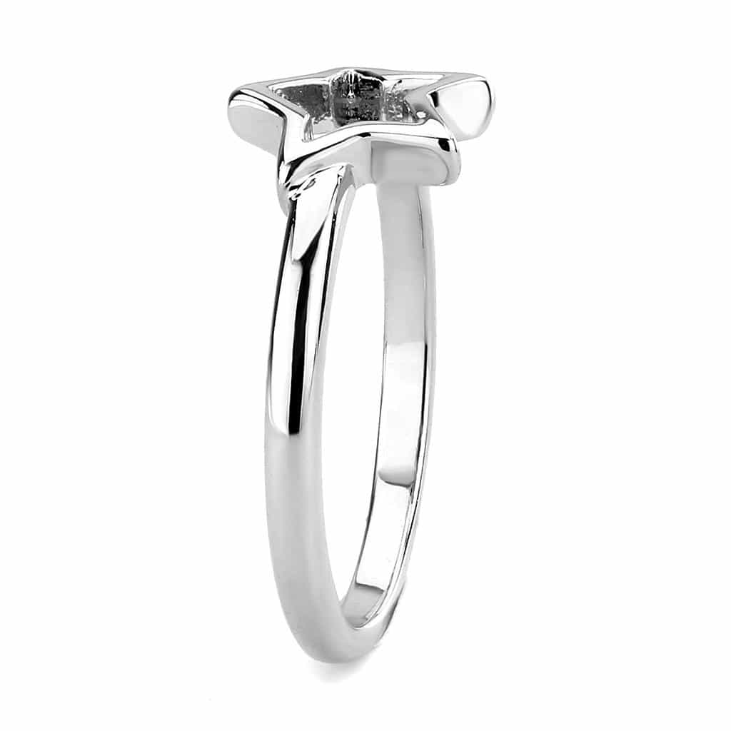 Brass Silver Open Star Outline Ring | The Stainless Jewelry view 4