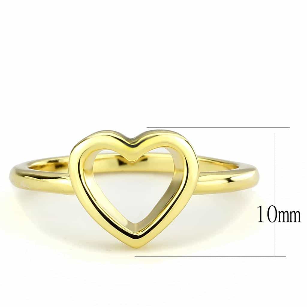 Brass Gold Open Heart Outline Ring | The Stainless Jewelry view 2