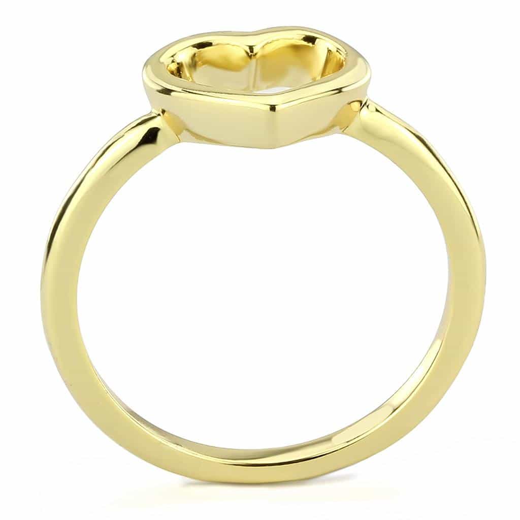 Brass Gold Open Heart Outline Ring | The Stainless Jewelry view 3