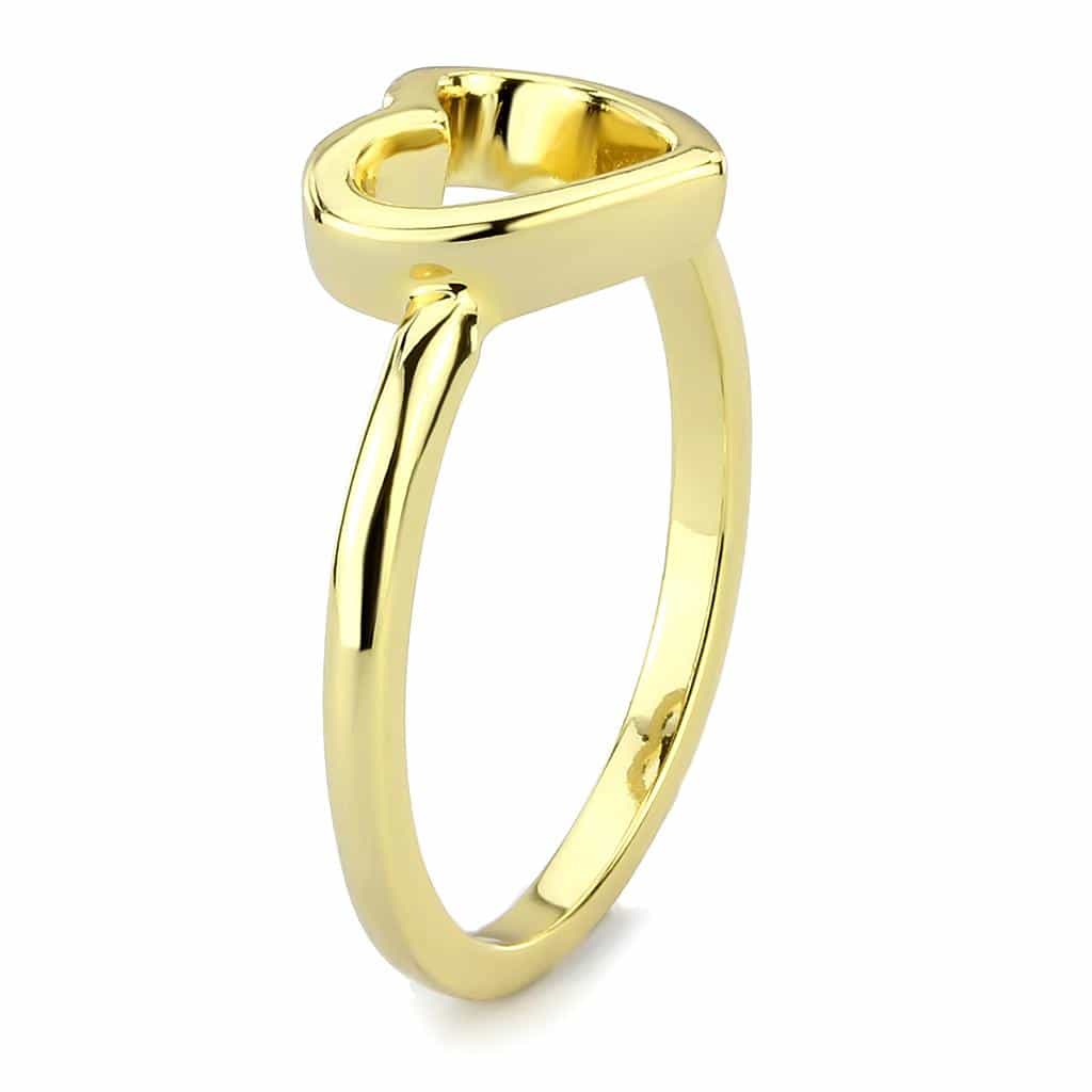 Brass Gold Open Heart Outline Ring | The Stainless Jewelry view 4