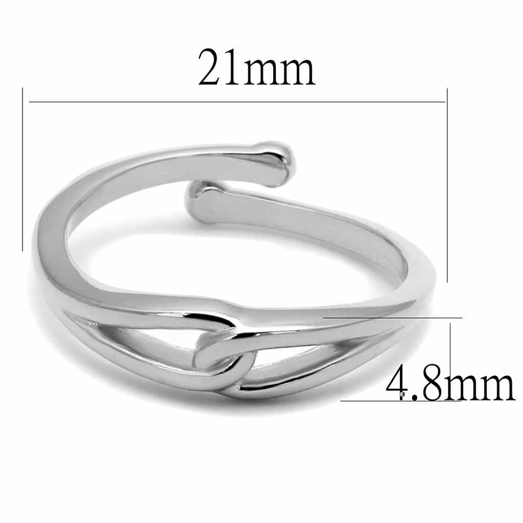 Brass Silver Polished Plain Adjustable Heart Toe Ring view 2