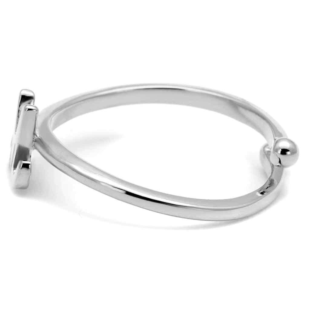 Brass Silver Script Letter M Initial Toe Ring view 3