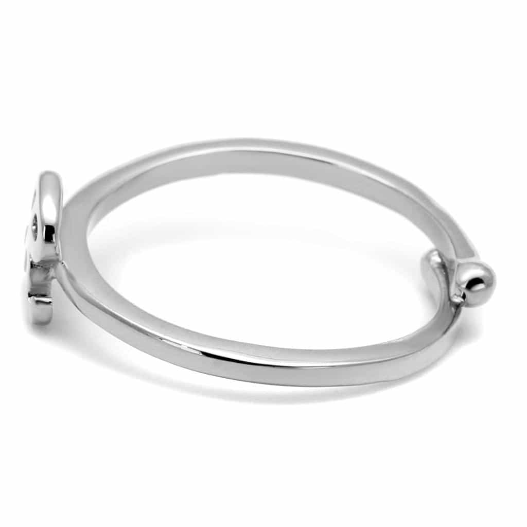 Brass Silver Script Letter R Initial Toe Ring view 3