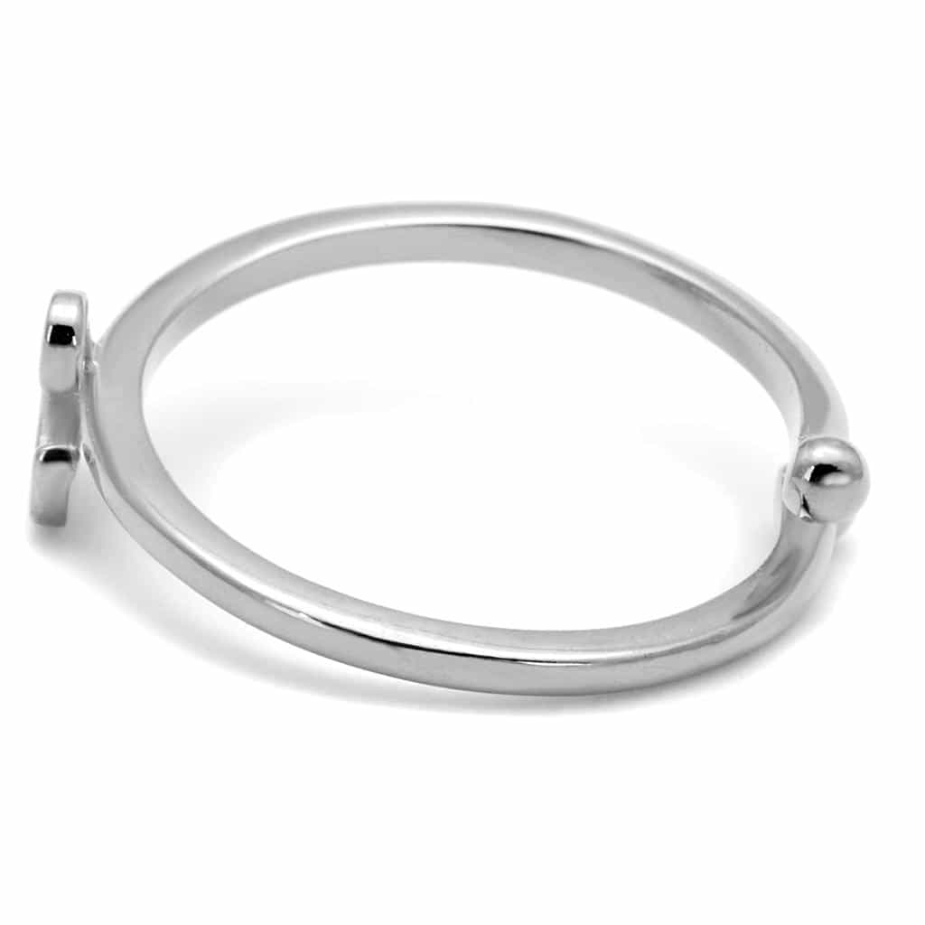 Brass Silver Script Letter L Initial Toe Ring view 3