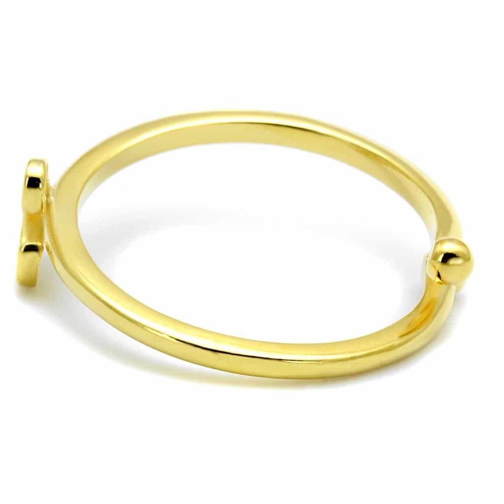 Brass Gold Script Letter L Initial Toe Ring view 3