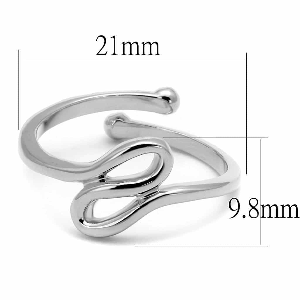 Brass Silver Script Letter E Initial Toe Ring view 2