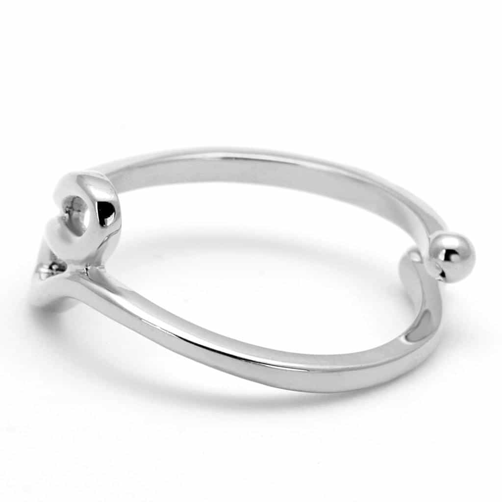 Brass Silver Script Letter E Initial Toe Ring view 3