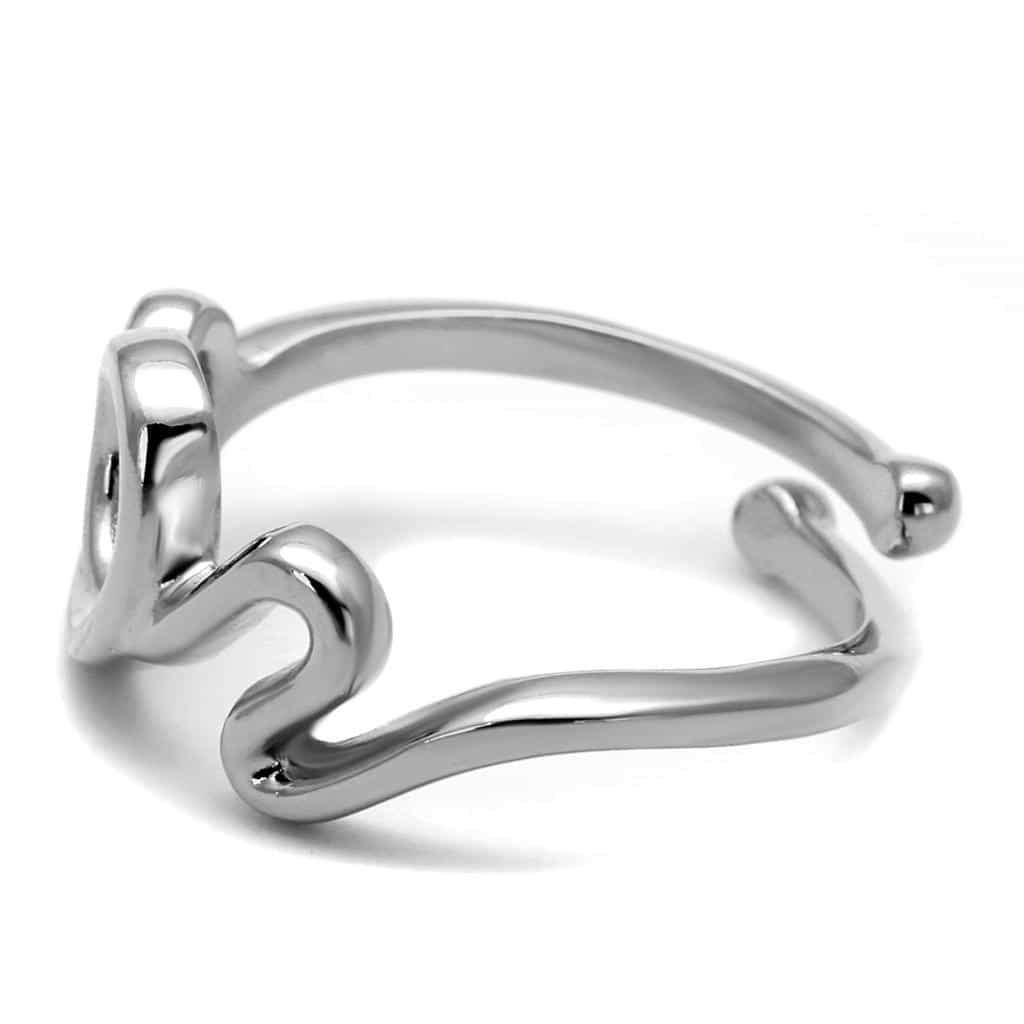 Brass Silver Script Letter S Initial Toe Ring view 3