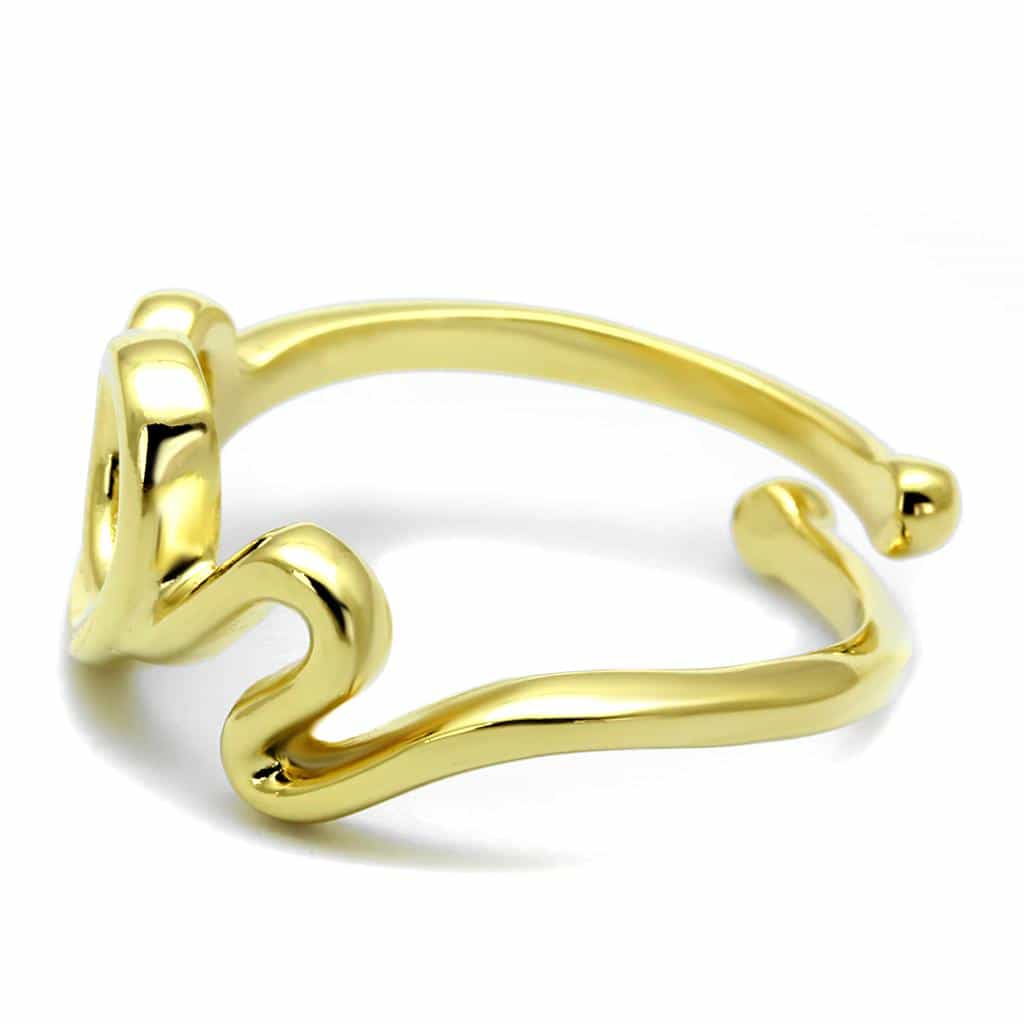 Brass Gold Script Letter S Initial Toe Ring view 3
