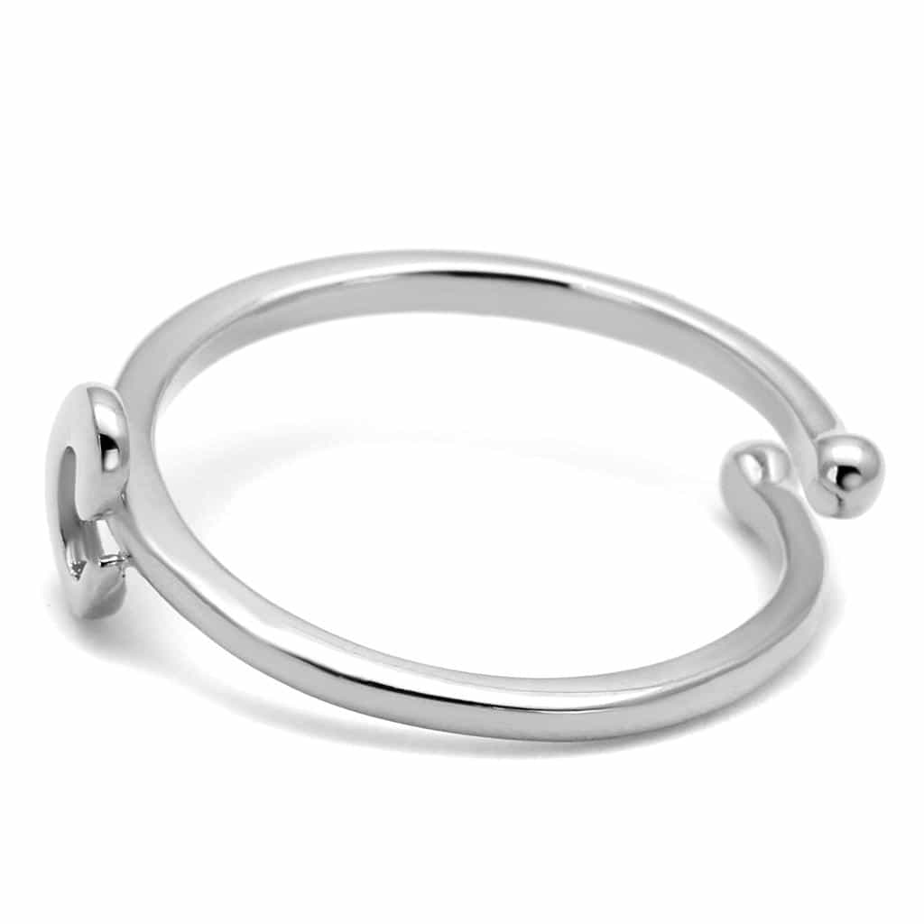 Brass Silver Script Letter C Initial Toe Ring view 3