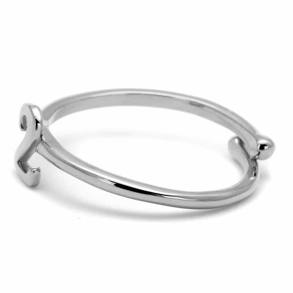 Brass Silver Script Number 2 Toe Ring | The Stainless Jewelry view 3