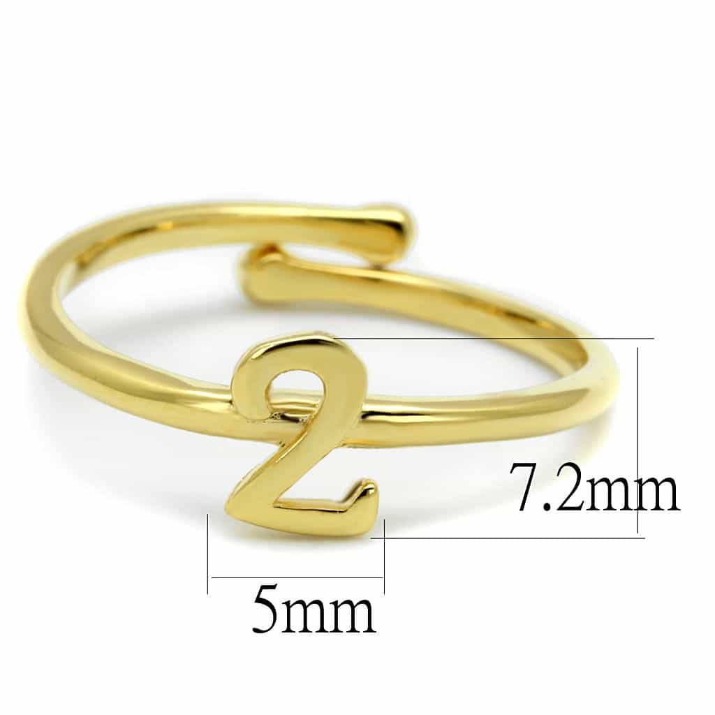 Brass Gold Script Number 2 Toe Ring | The Stainless Jewelry view 2