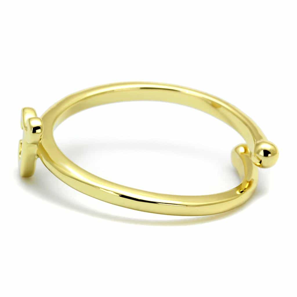 Brass Gold Script Letter J Initial Toe Ring view 3