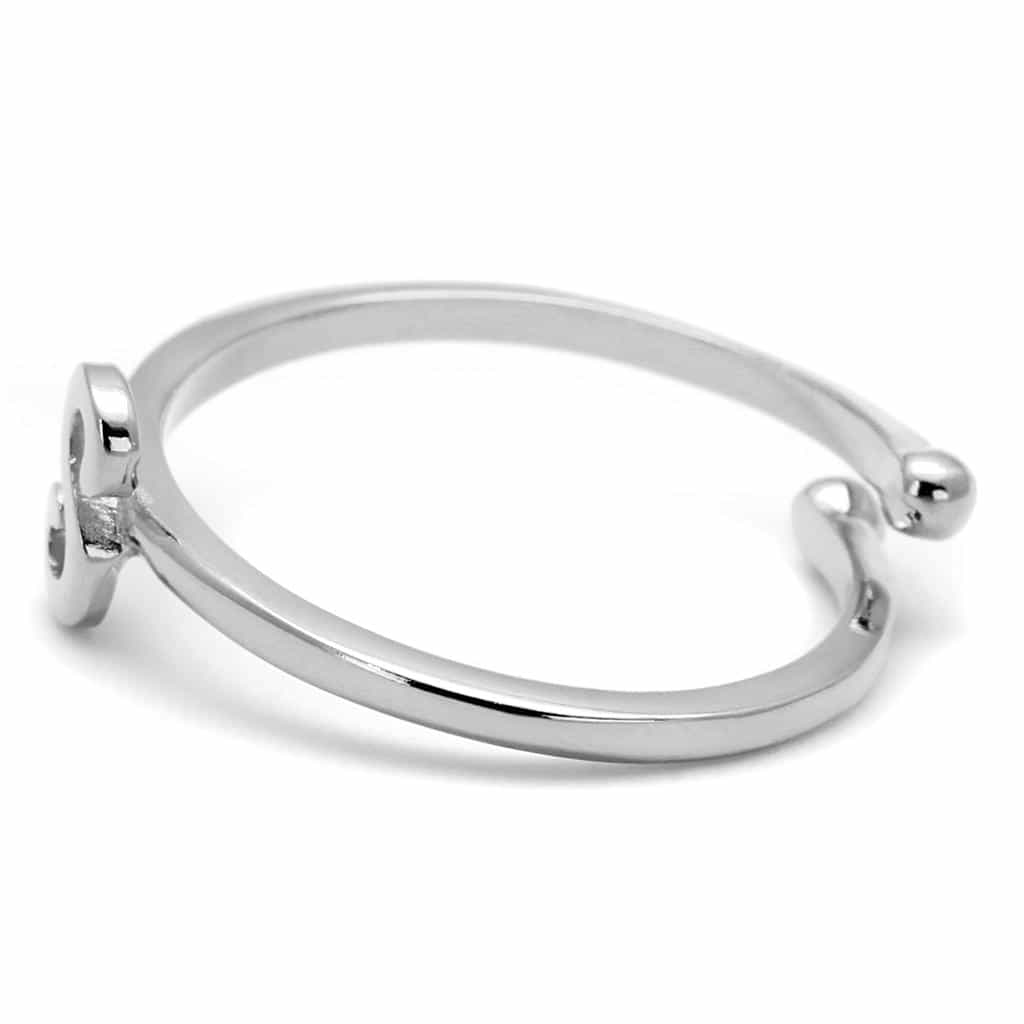 Brass Silver Script Letter S Initial Toe Ring LO4013 view 3