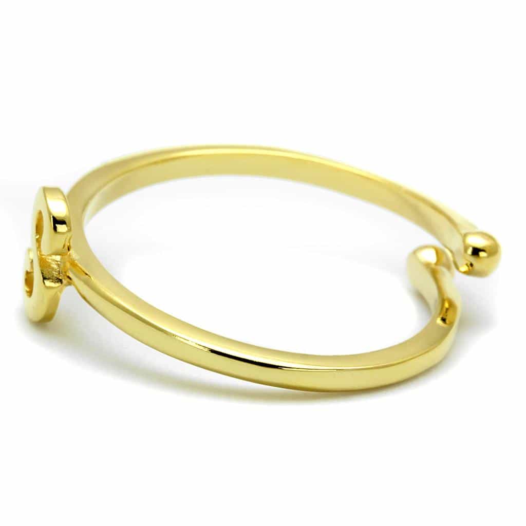 Brass Gold Script Letter S Initial Toe Ring LO4014 view 3