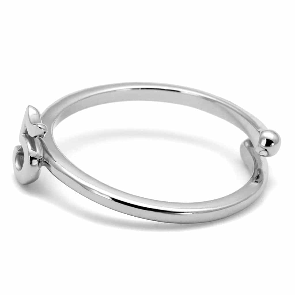 Brass Silver Script Number 5 Toe Ring | The Stainless Jewelry view 3