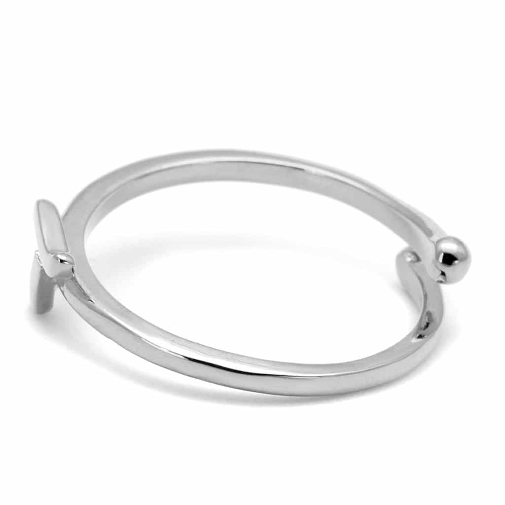 Brass Silver Script Letter T Initial Toe Ring LO4017 view 3