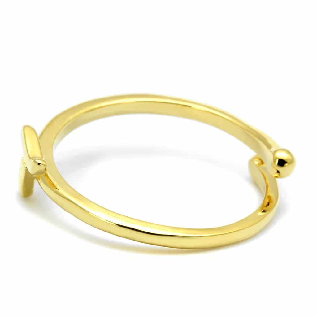 Brass Gold Script Letter T Initial Toe Ring LO4018 view 3