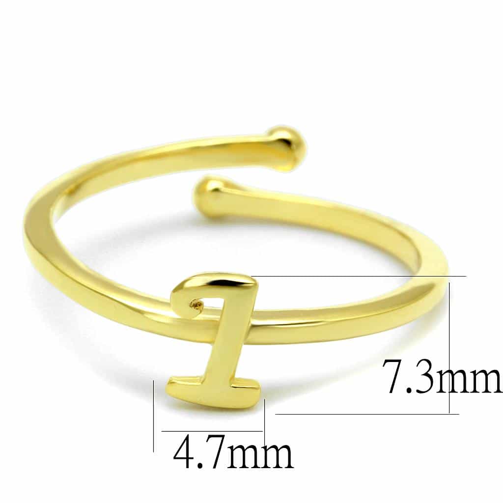 Brass Gold Script Number 1 Toe Ring | The Stainless Jewelry view 2