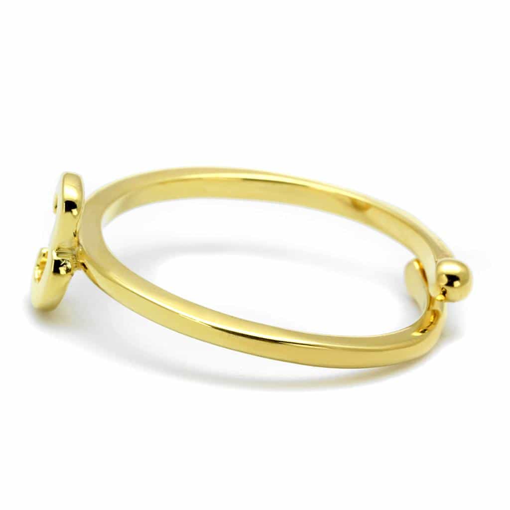 Brass Gold Script Number 3 Toe Ring | The Stainless Jewelry view 3