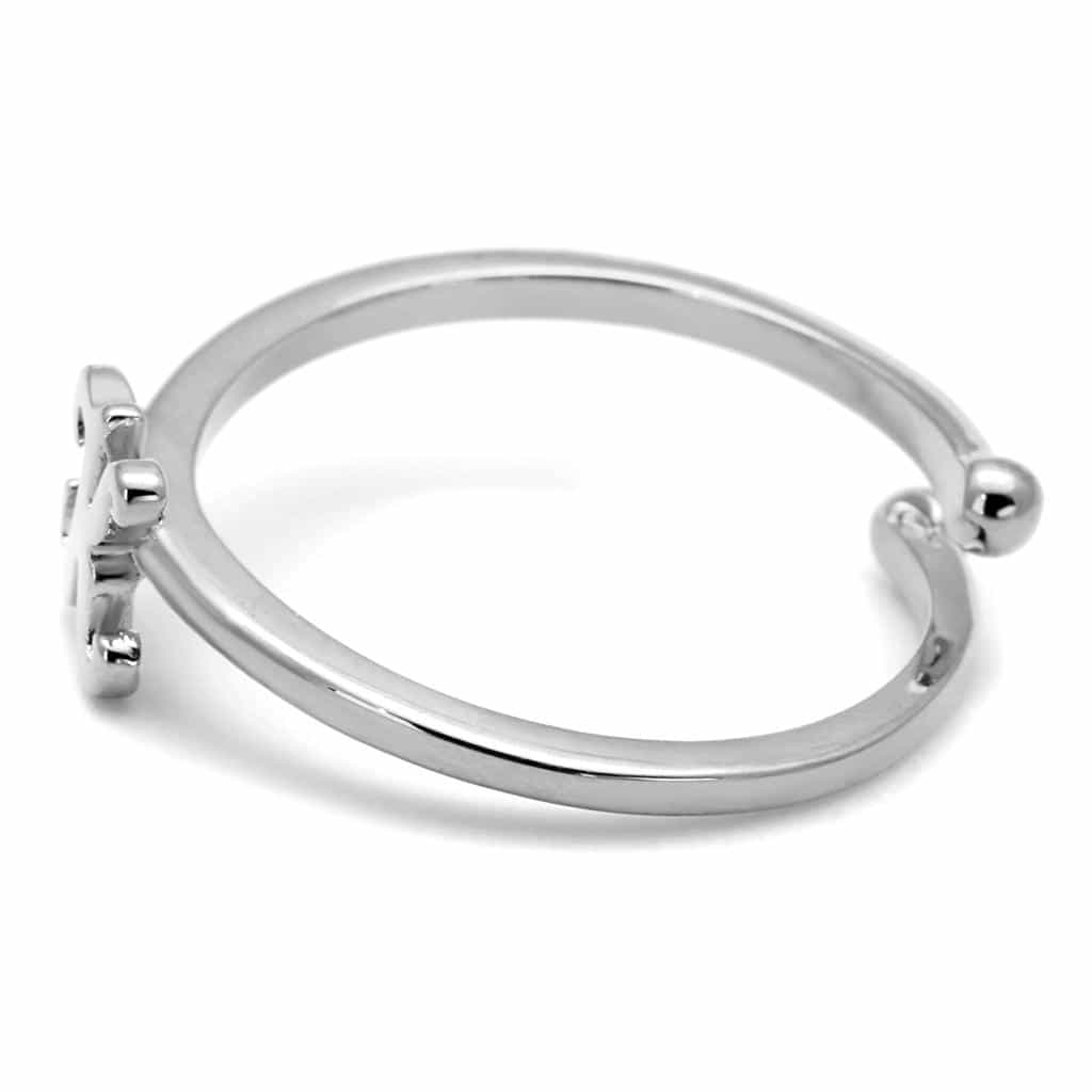 Brass Silver Script Letter K Initial Toe Ring view 3