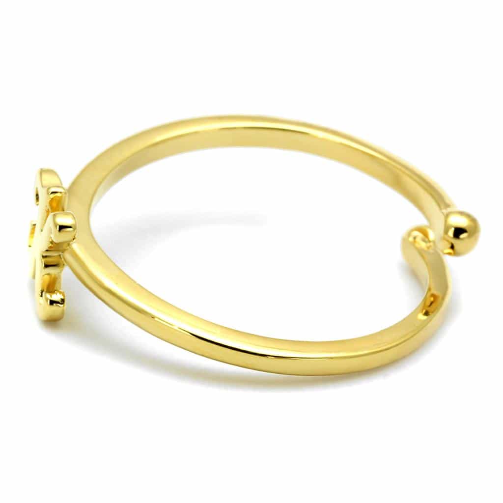 Brass Gold Script Letter K Initial Toe Ring view 3