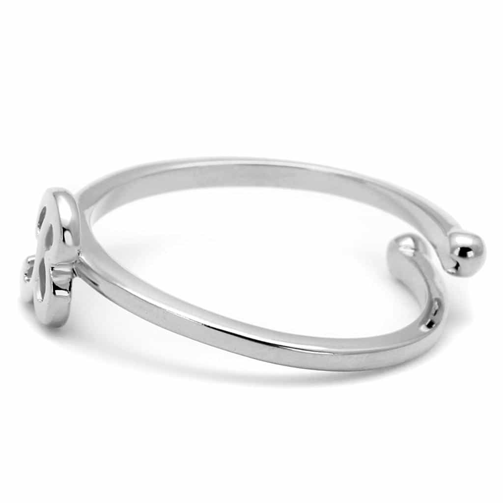 Brass Silver Script Letter B Initial Toe Ring view 3