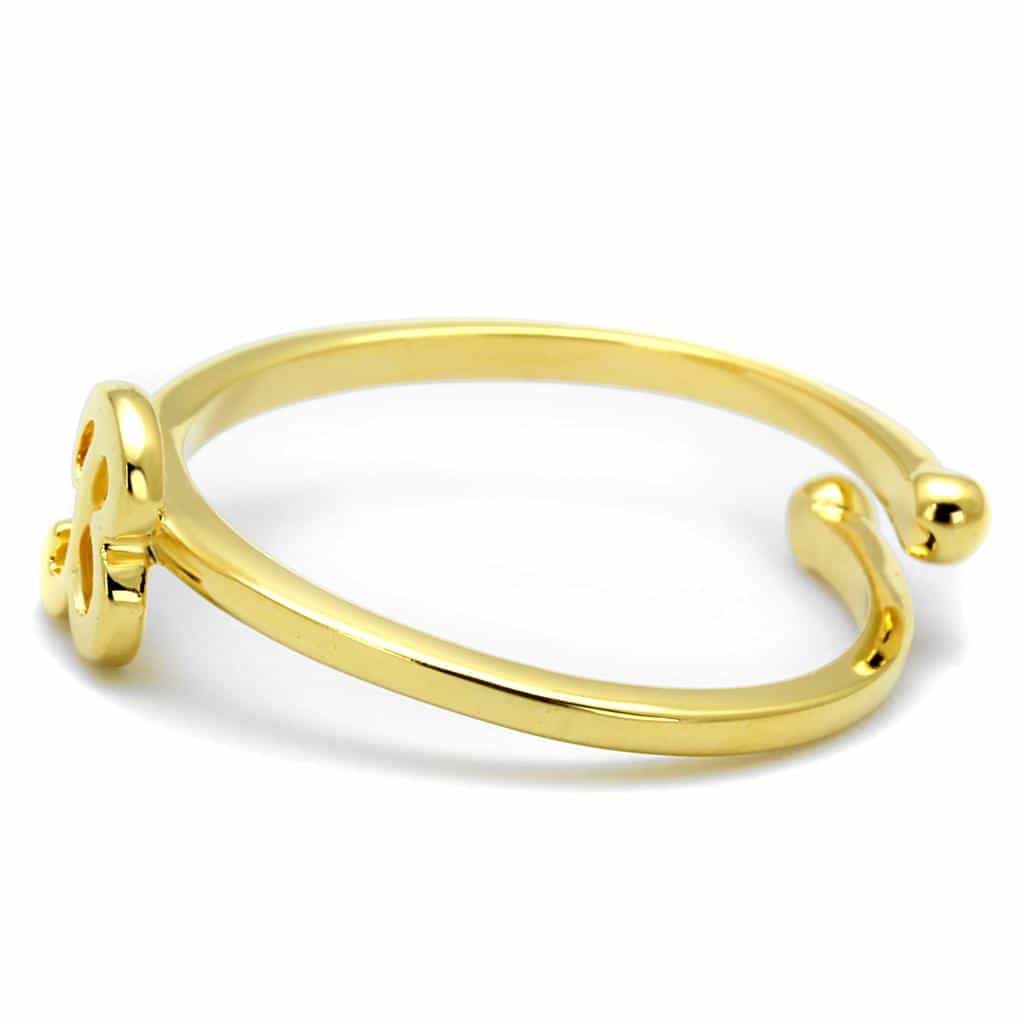 Brass Gold Script Letter B Initial Toe Ring view 3