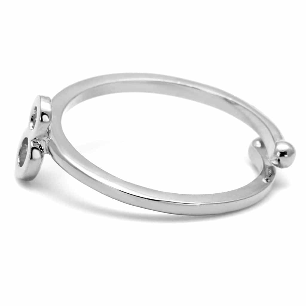 Brass Silver Script Number 8 Toe Ring | The Stainless Jewelry view 3