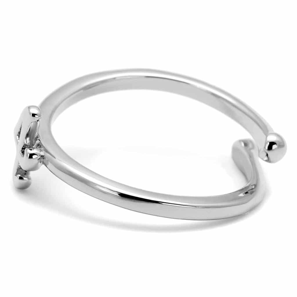 Brass Silver Script Number 4 Toe Ring | The Stainless Jewelry view 3