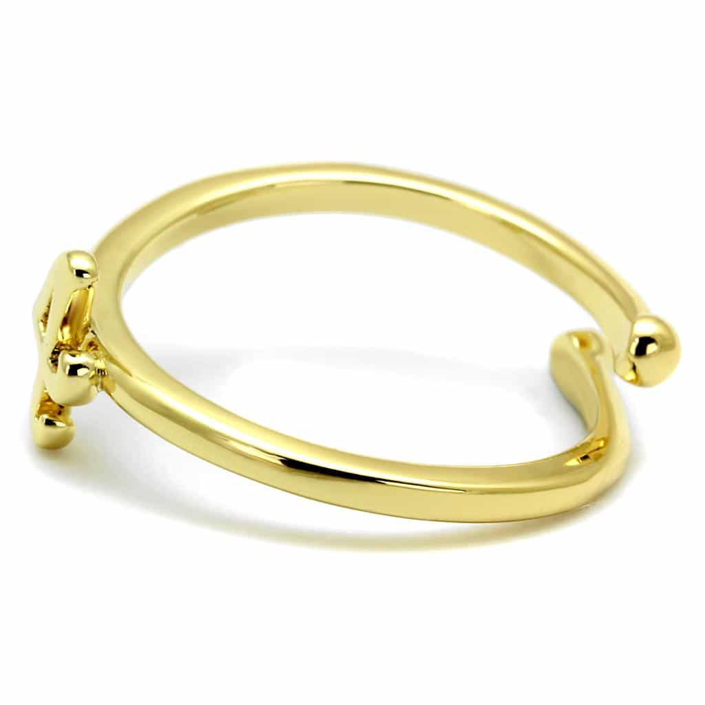 Brass Gold Script Number 4 Toe Ring | The Stainless Jewelry view 3