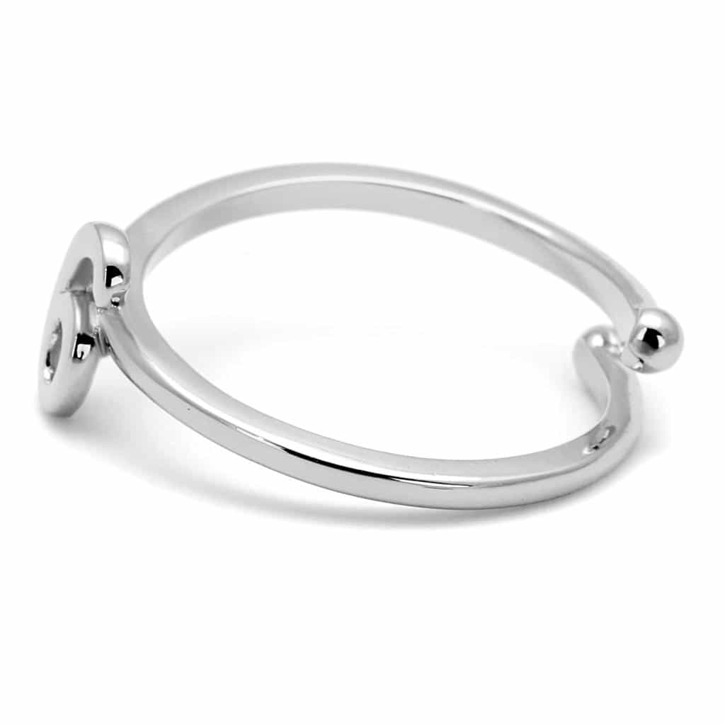 Brass Silver Script Number 6 Toe Ring | The Stainless Jewelry view 3