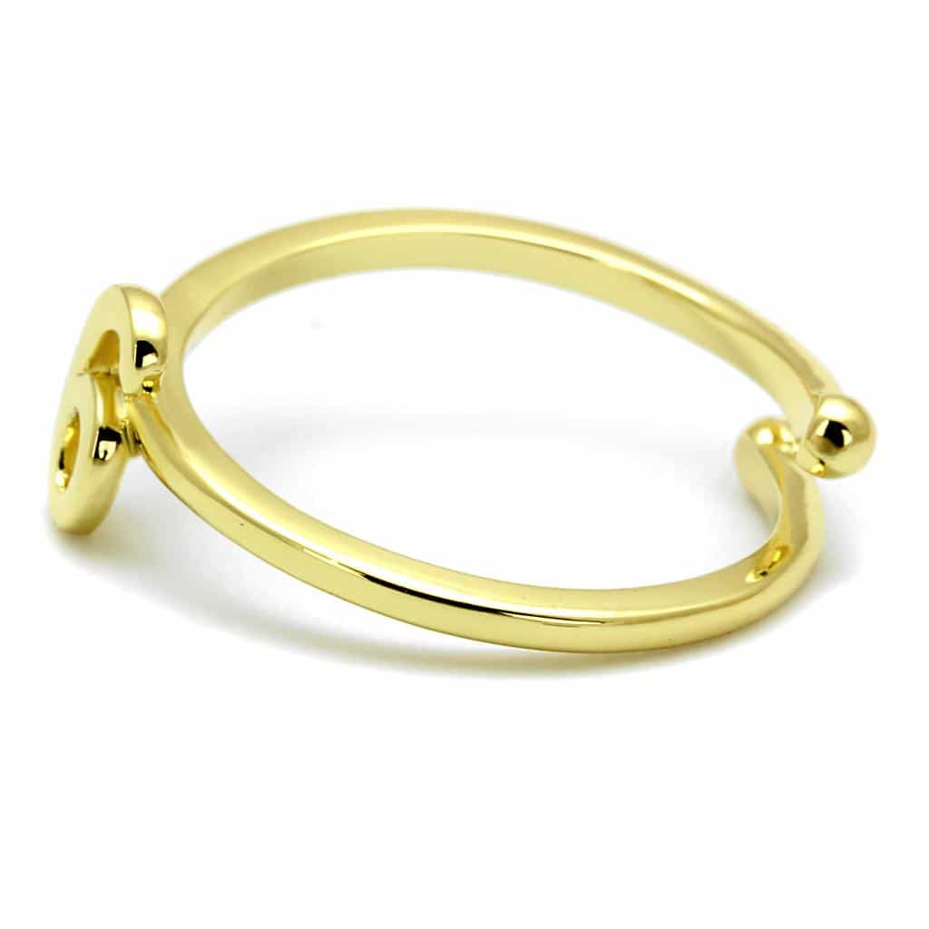 Brass Gold Script Number 6 Toe Ring | The Stainless Jewelry view 3