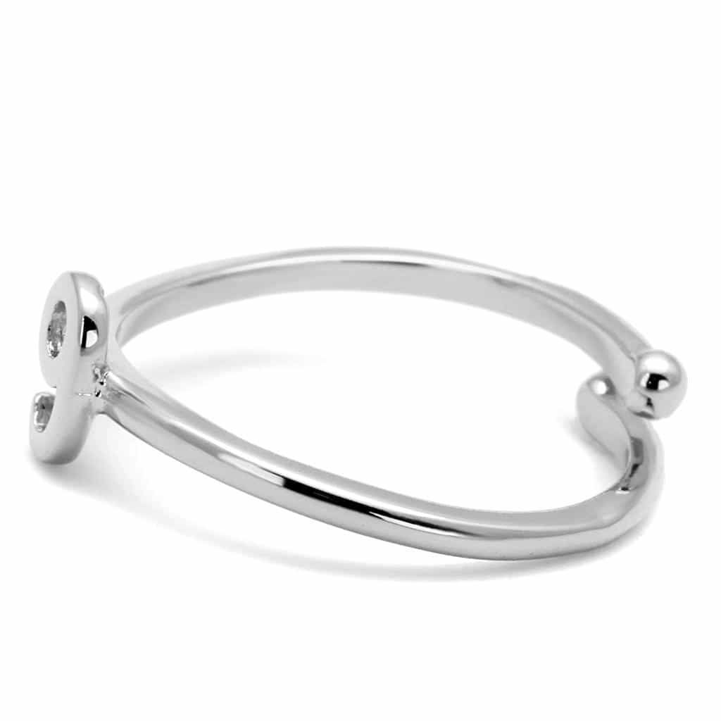 Brass Silver Script Number 9 Toe Ring LO4037 view 3