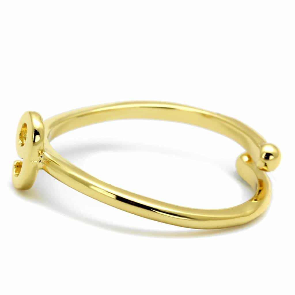 Brass Gold Script Number 9 Toe Ring LO4038 view 3