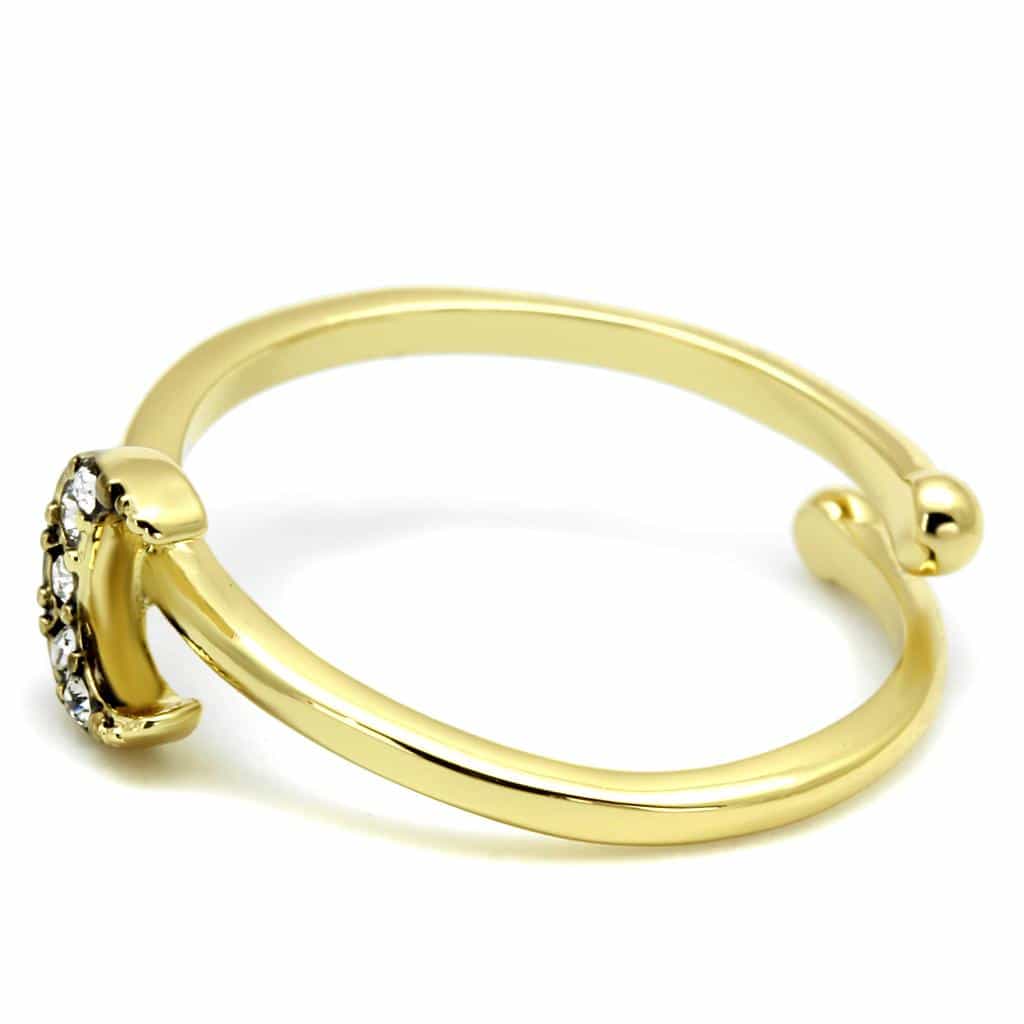 Brass Gold CZ Crescent Moon Toe Ring | The Stainless Jewelry view 3