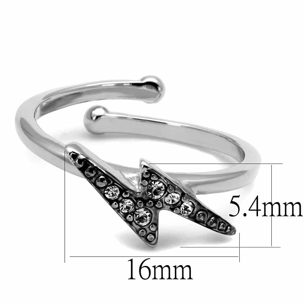 Brass Silver CZ Lightning Bolt Toe Ring | The Stainless Jewelry view 2