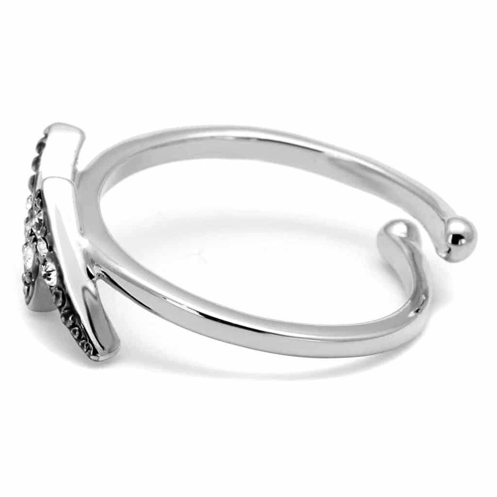 Brass Silver CZ Lightning Bolt Toe Ring | The Stainless Jewelry view 3
