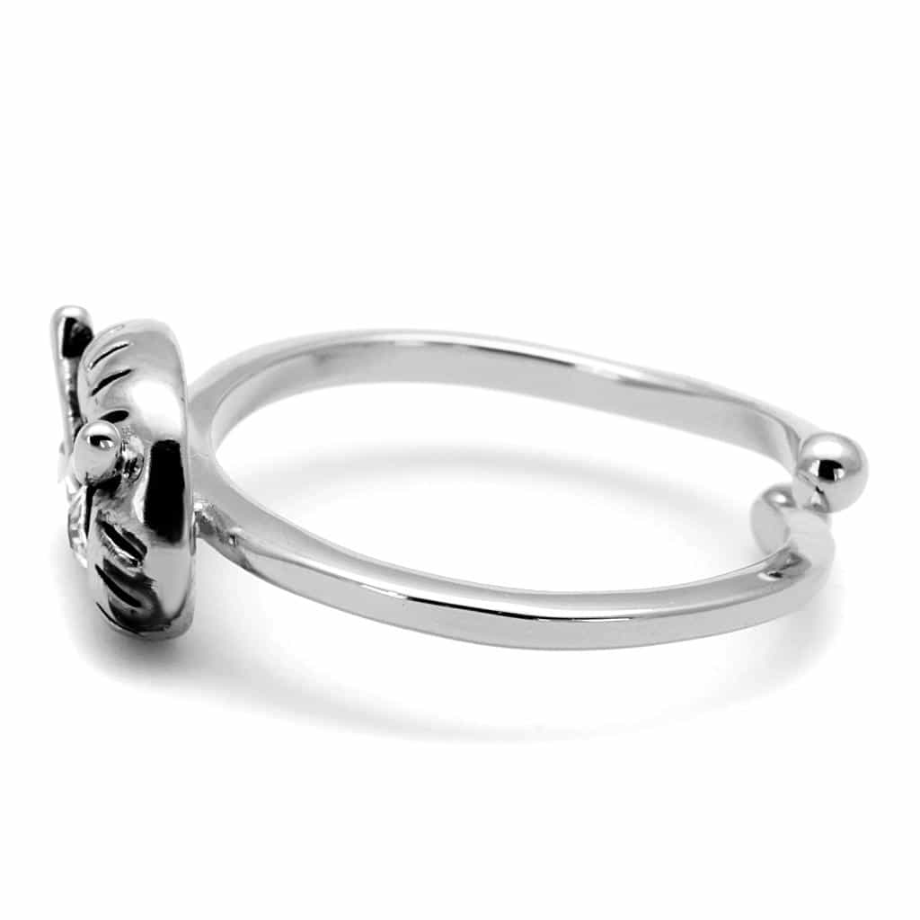 Brass Silver CZ Owl Adjustable Toe Ring | The Stainless Jewelry view 3
