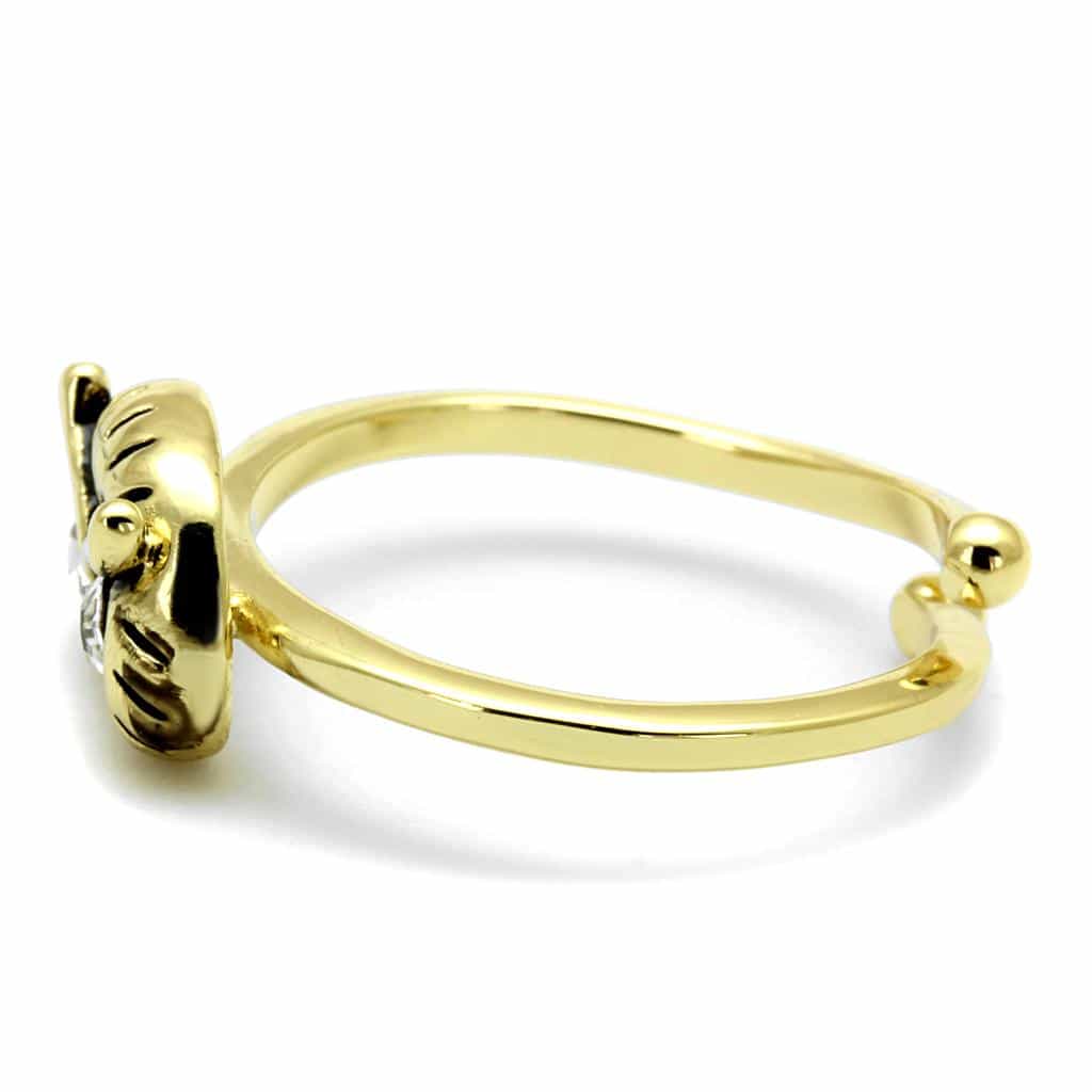 Brass Gold CZ Owl Adjustable Toe Ring | The Stainless Jewelry view 3