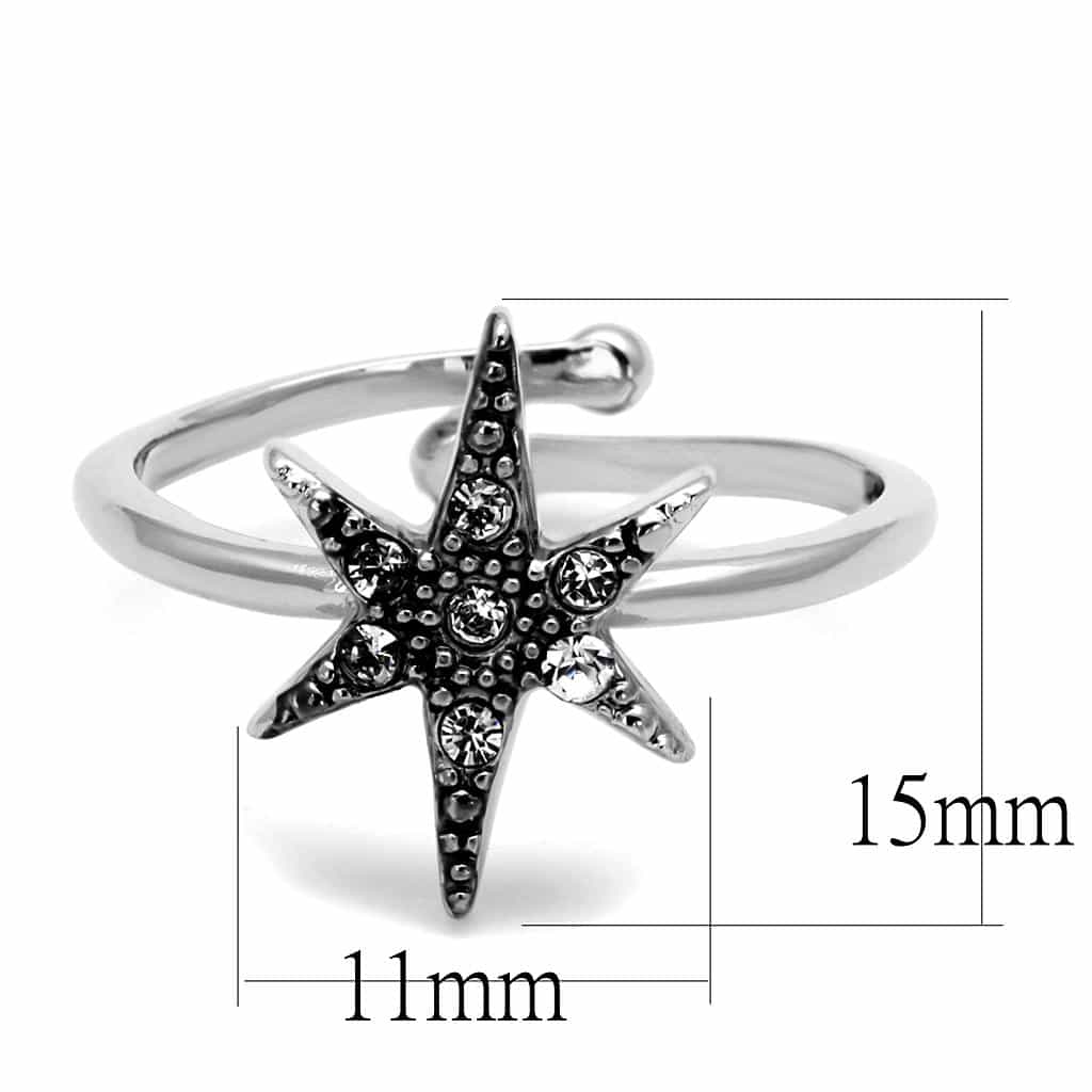 Brass Silver CZ Starburst Star Toe Ring | The Stainless Jewelry view 2