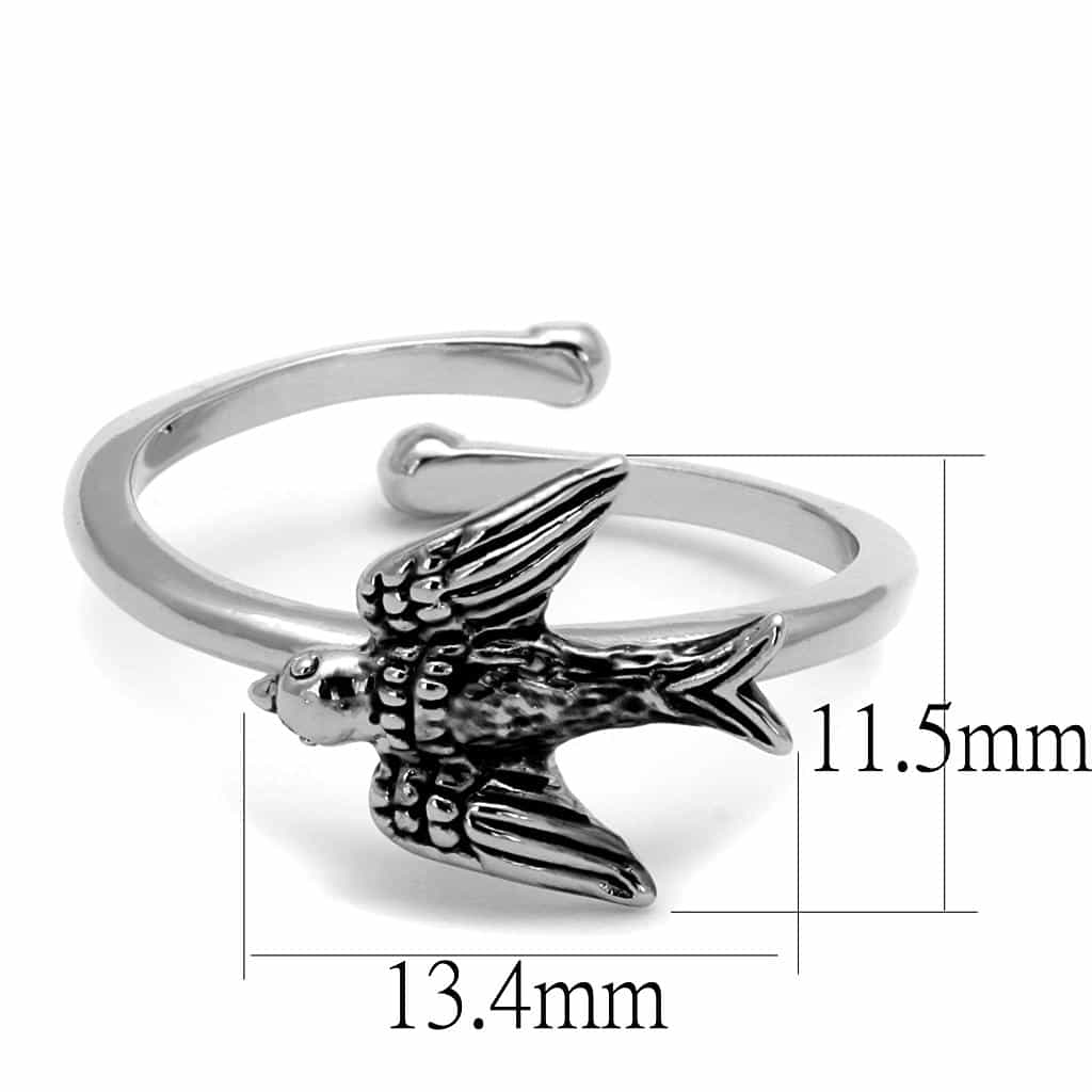 Brass Silver Swallow Bird Adjustable Toe Ring view 2